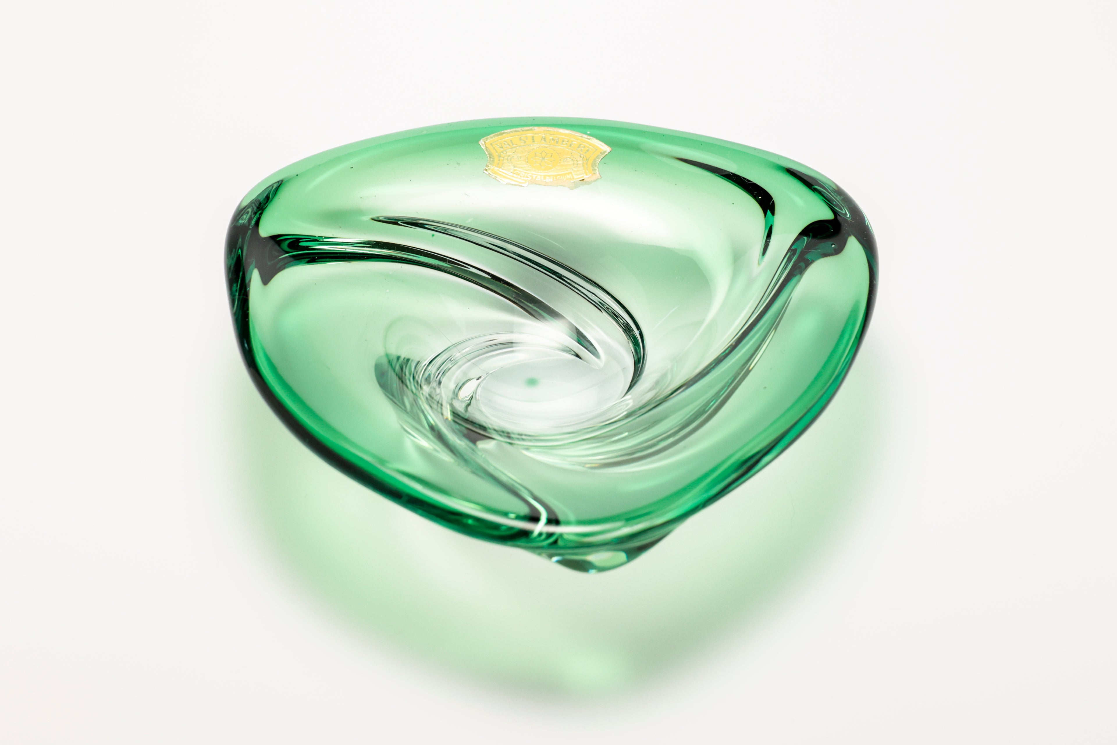 Val Saint Lambert - Sommerso Emerald green bowl - 19 cm