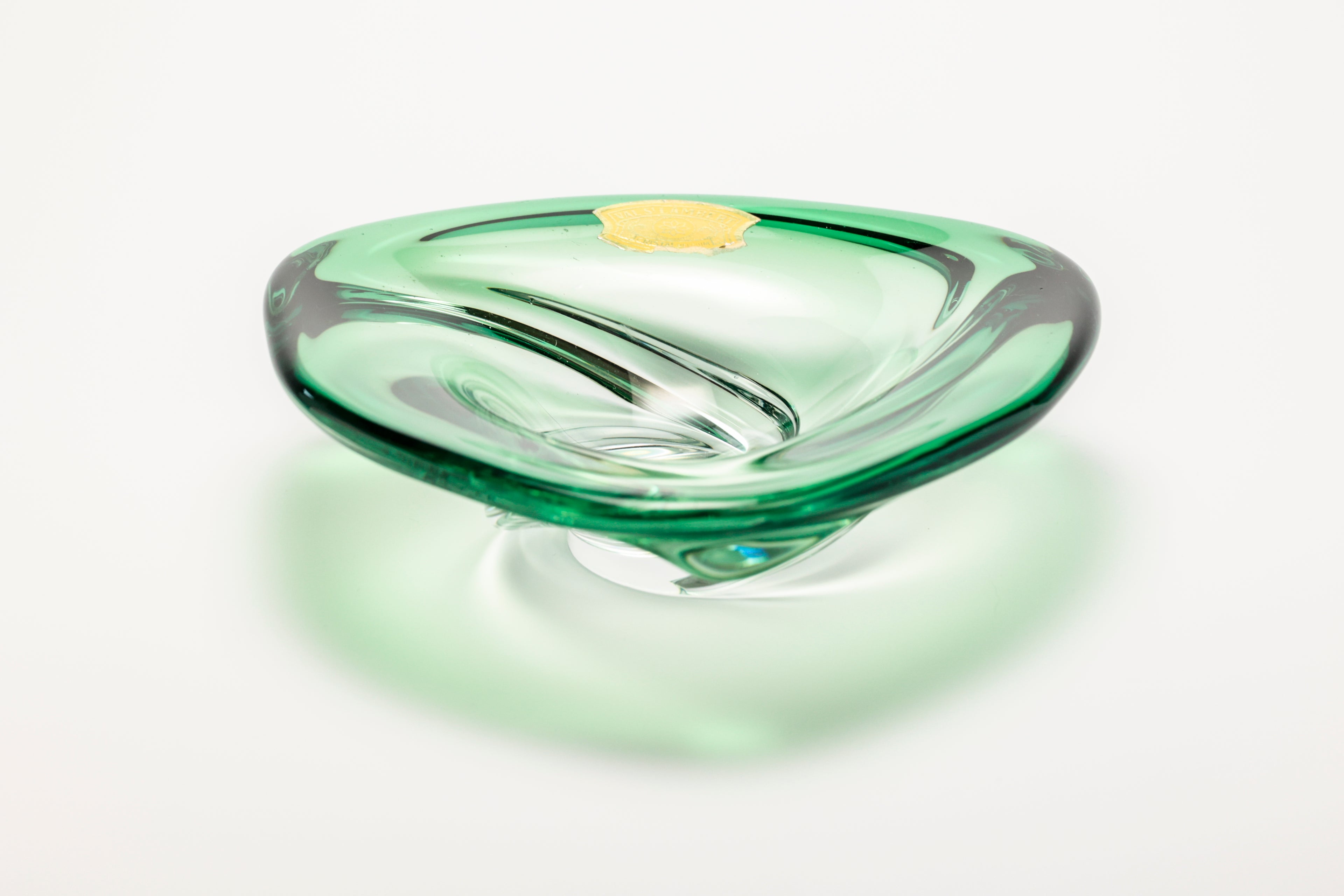 Val Saint Lambert - Sommerso Emerald green bowl - 19 cm
