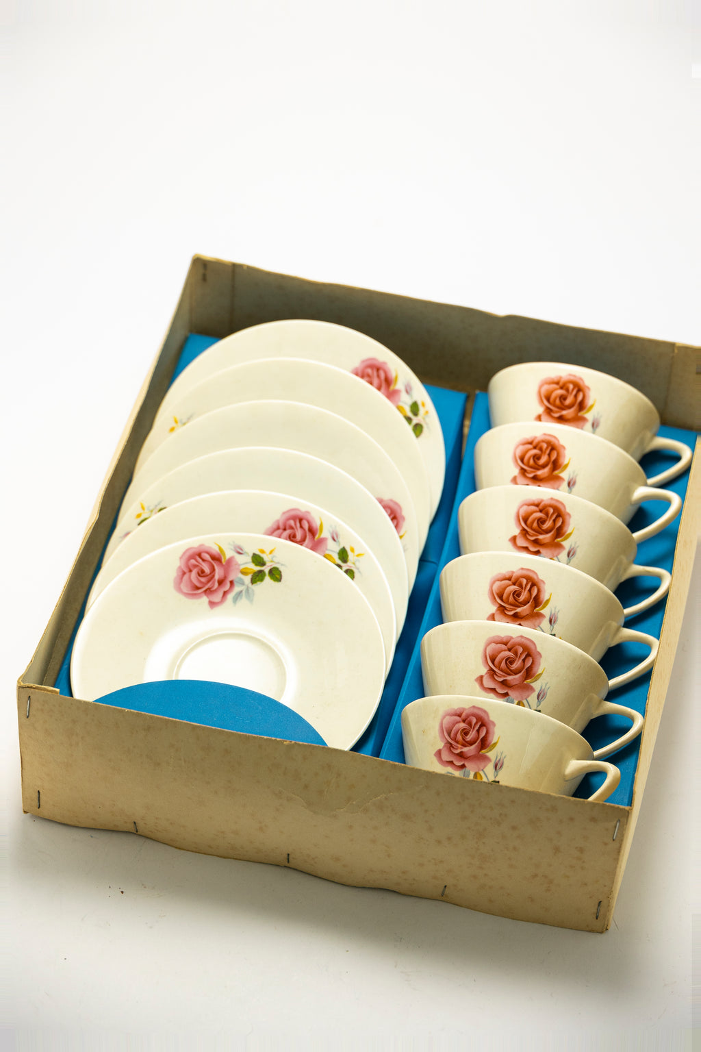 Boch Frères La Louvière - Floral coffee set - original boxed set