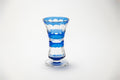 Val Saint Lambert - Blue Overlay Crystal Footed Vase